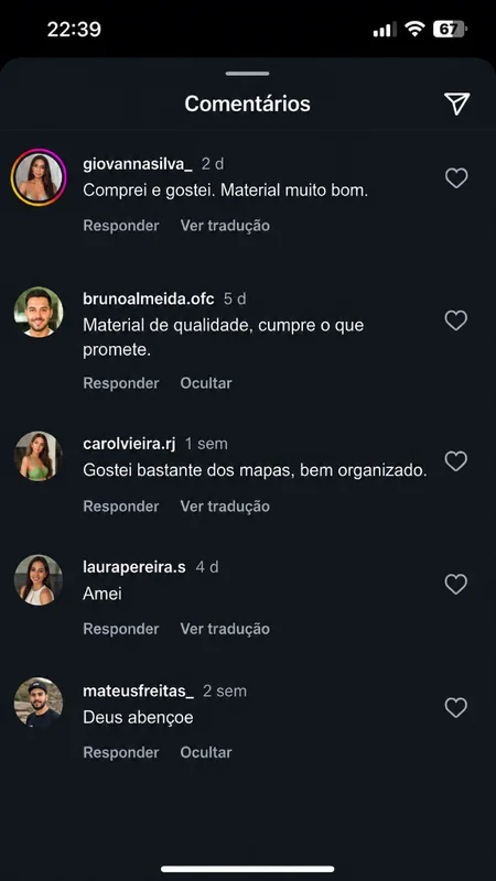 Depoimento de cliente no Instagram